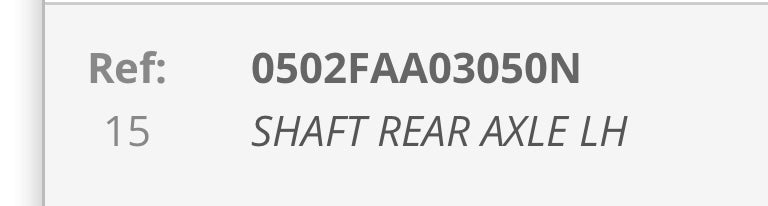 Roxor OEM Rear Axle Shaft - Diesel Freak