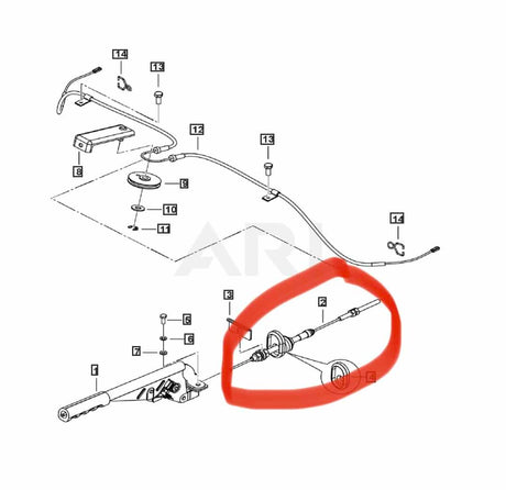 Roxor Parking brake frt/short cable - Diesel Freak