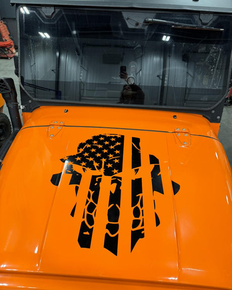 Skully Flag Roxor Hood Decal - Diesel Freak