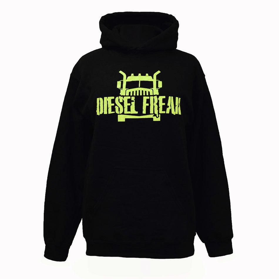 Truckin Freak Black & Yellow Glitter Adult Hoodie - Diesel Freak