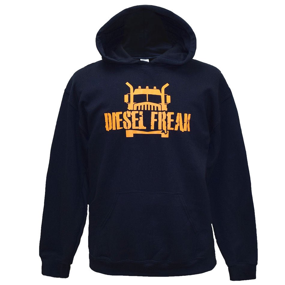 Truckin Freak Navy & Orange Adult Hoodie - Diesel Freak