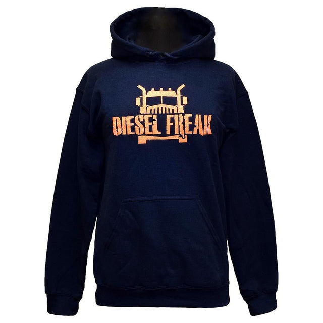 Truckin Freak Navy & Orange Glitter Adult Hoodie - Diesel Freak