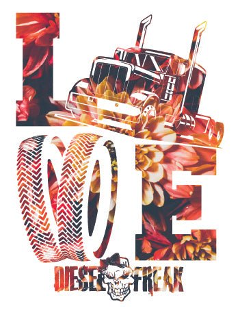 Truckin Love Chrysanthemum Decal - Diesel Freak